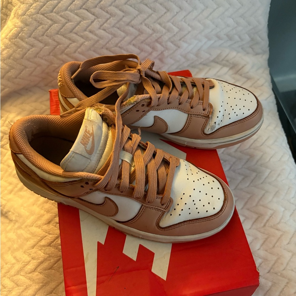 Nike Dunk Low in Cream and Brown